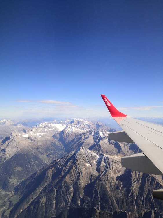 Free A Mountain Range Landscape as seen from an Airplane Stock Photo