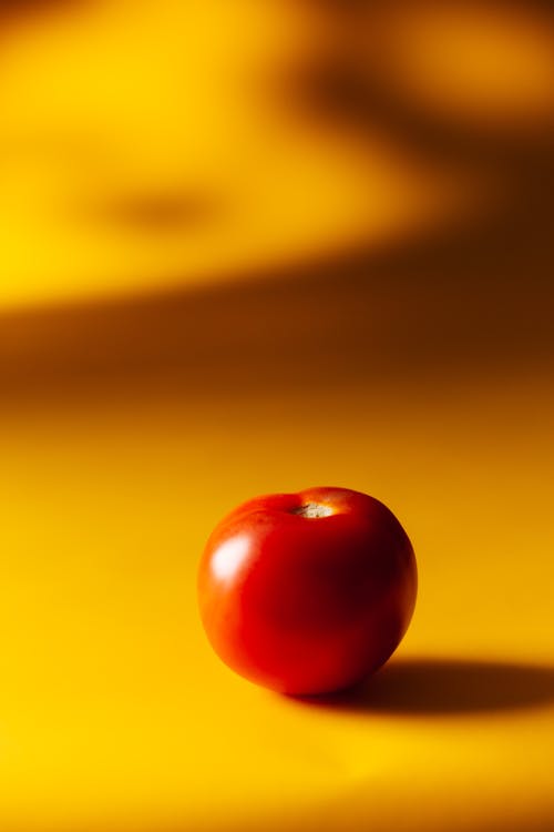 A Cherry Tomato in Close-Up Photography