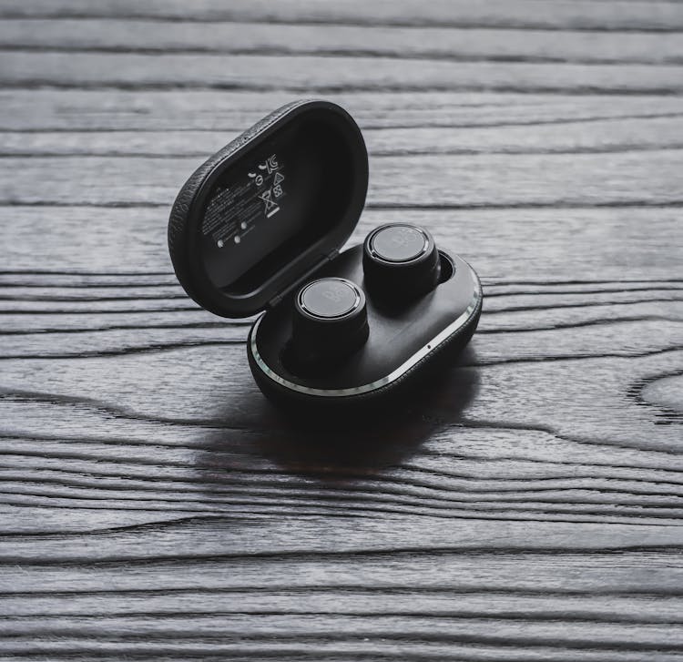 Black Earbuds In Black Casing