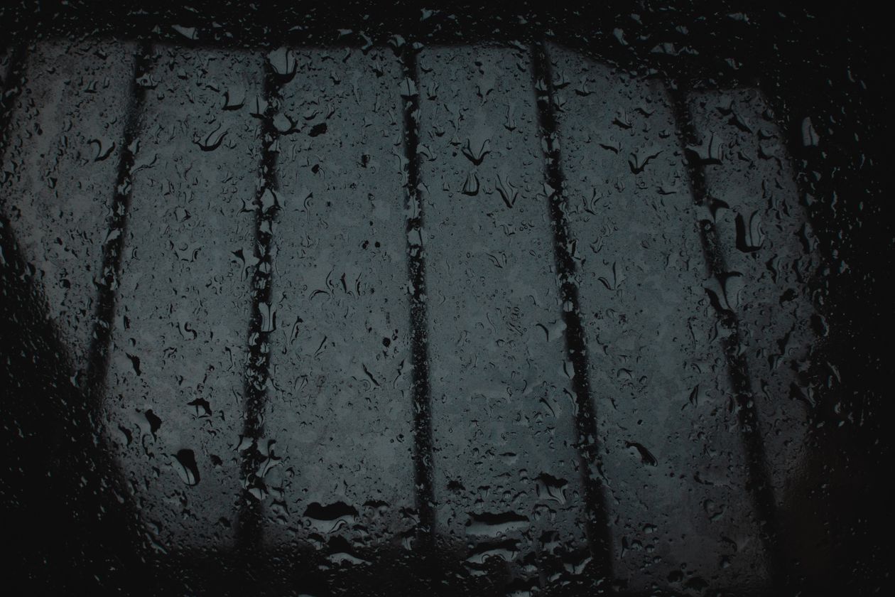 Rain droplets on a windowpane