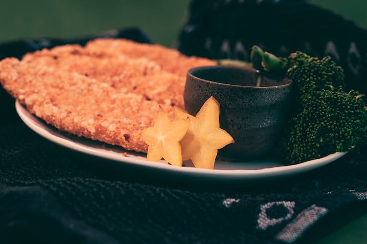 Fried Fish On Plate 