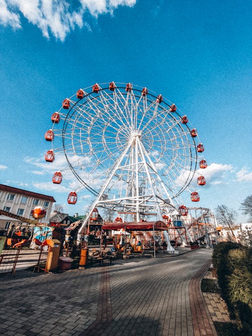 A Ferris Wheel Under Blue Sky