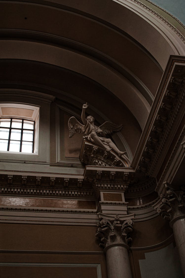 Beautiful Interior With Sculptures In Neoclassical Style 