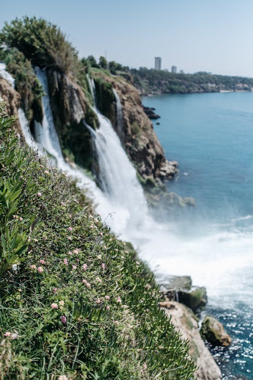 Free Duden Park With High Waterfalls In Antalya, Turkey Stock Photo