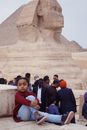 Tourists Visiting the Great Sphinx of Giza in Egypt