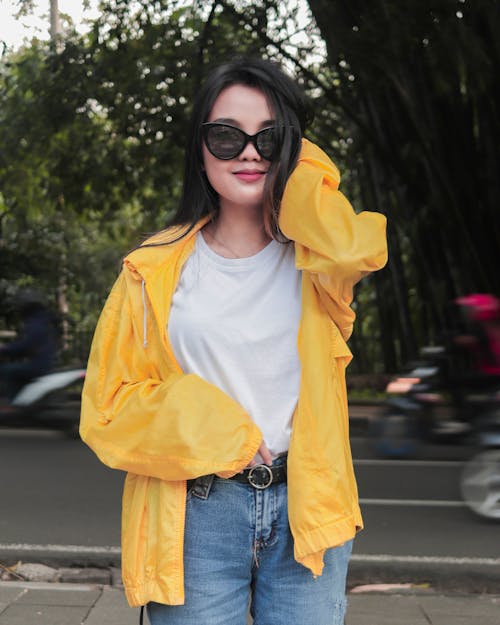 A Woman Wearing Yellow Jacket