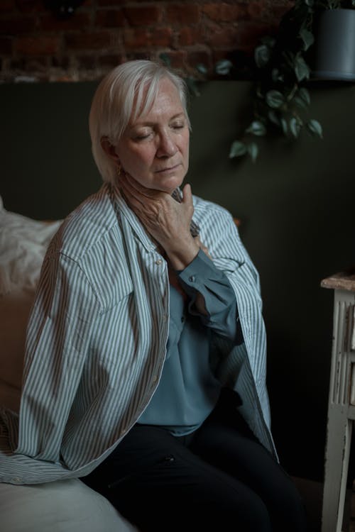 An Elderly Woman Feeling Unhappy