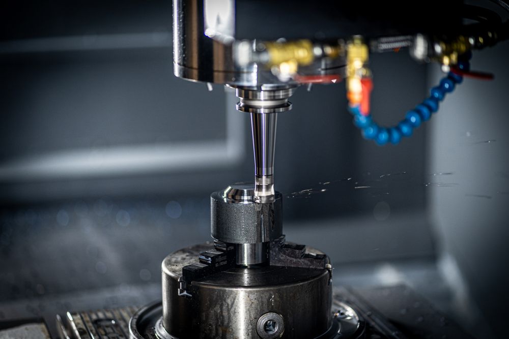 Close-up of custom machinery being fabricated