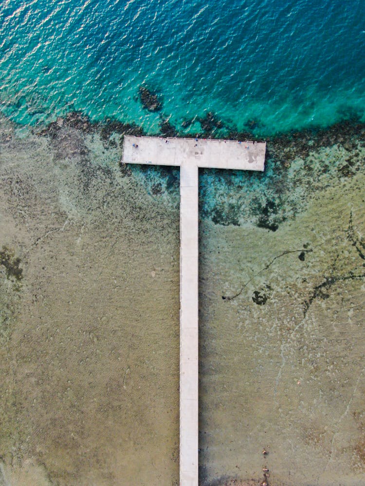 Aerial Photography Of Concrete Dock Near Ocean