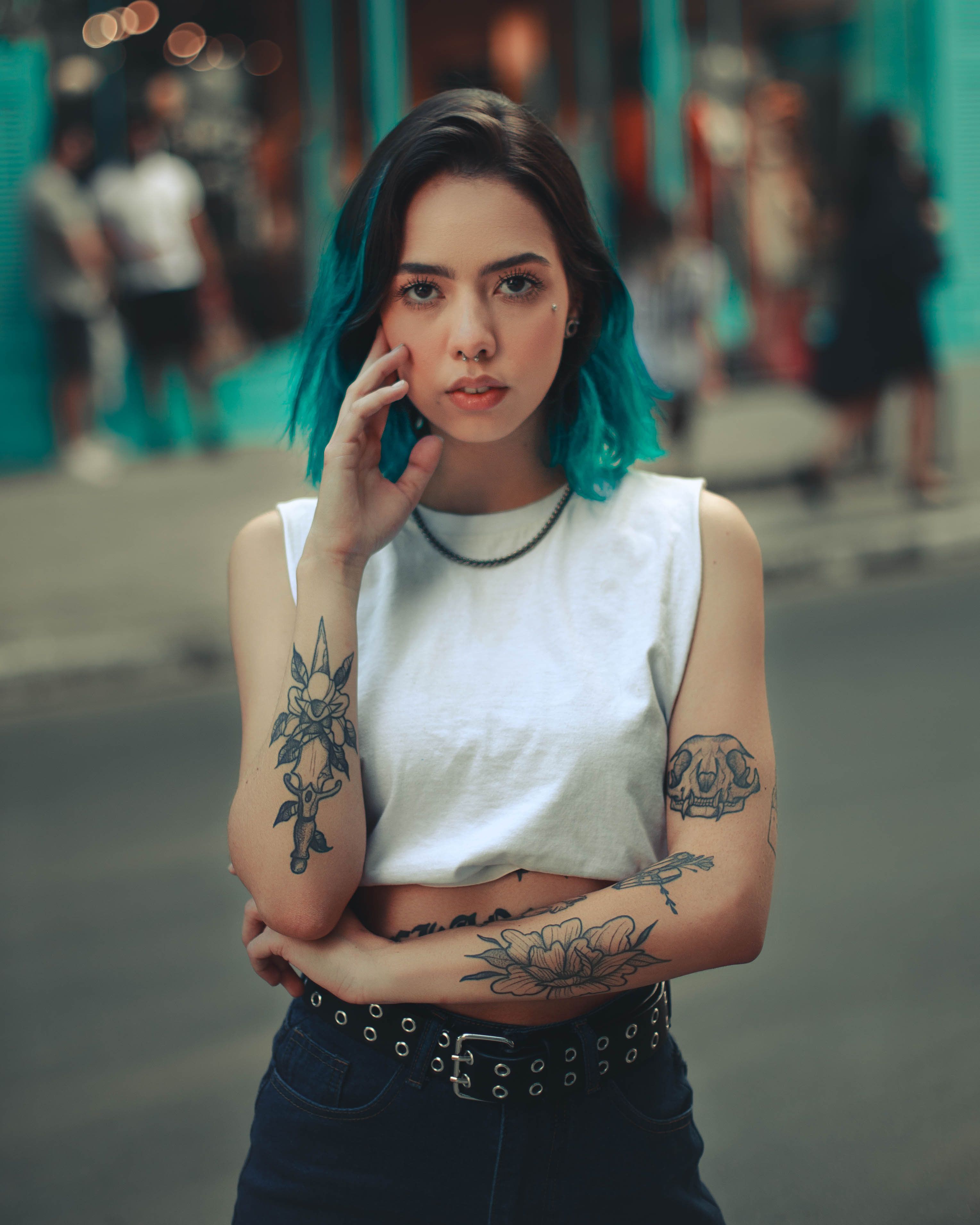 Illustrative portrait with visible tattoos