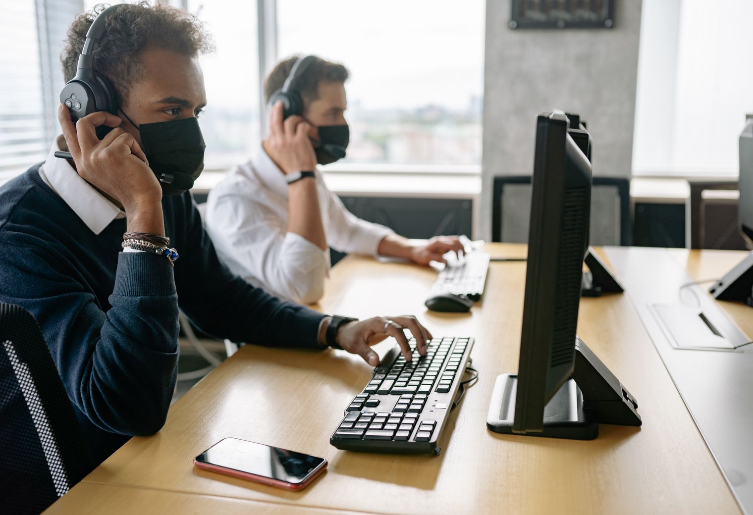 Mangotsfield — office relocation team moving desks and equipment