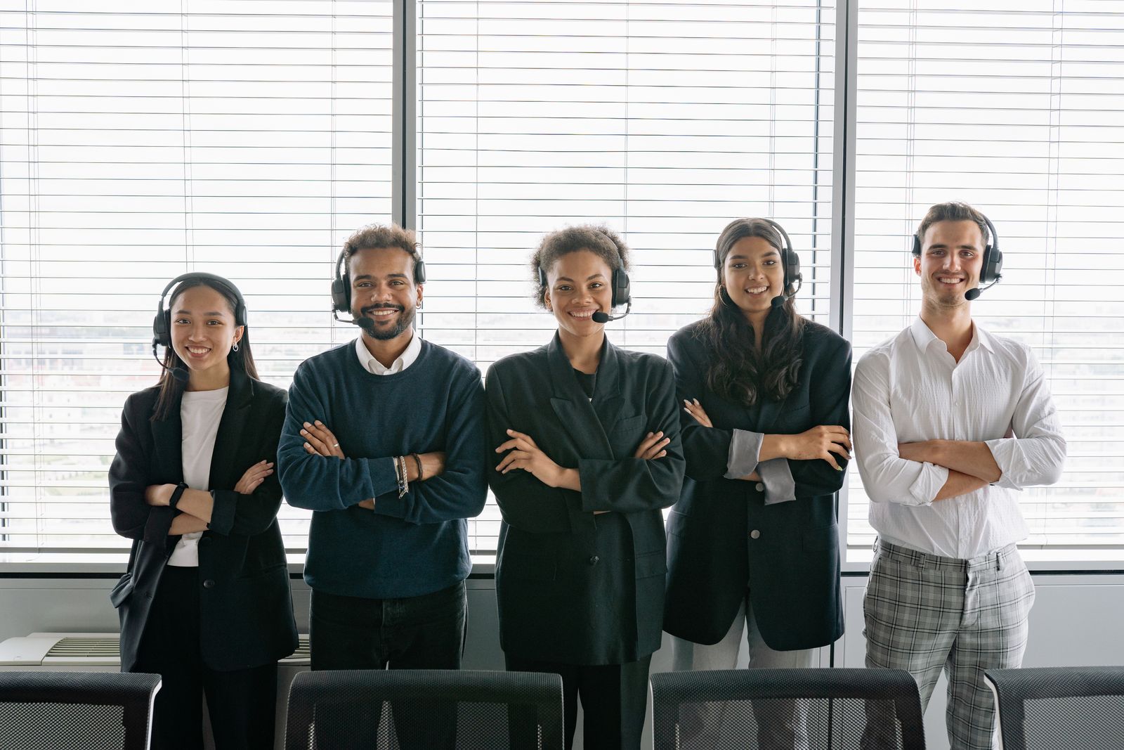 Happy office team collaboration scene 30