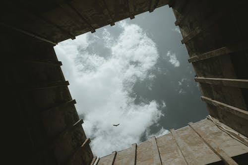 Darmowe zdjęcie z galerii z budynek, chmury, perspektywa żabia