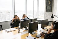 Call Center Agents Working at an Office
