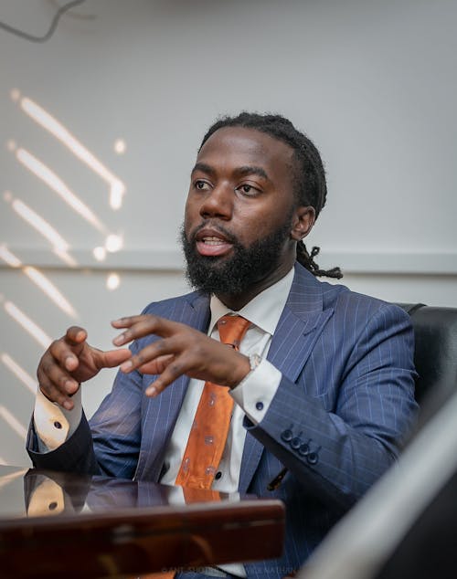 A Businessman in a Blue Suit