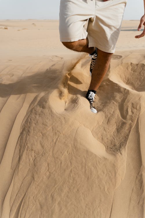 걷고 있는, 모래, 반바지의 무료 스톡 사진