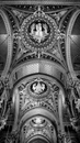 Grayscale Photo of a Dome Ceiling