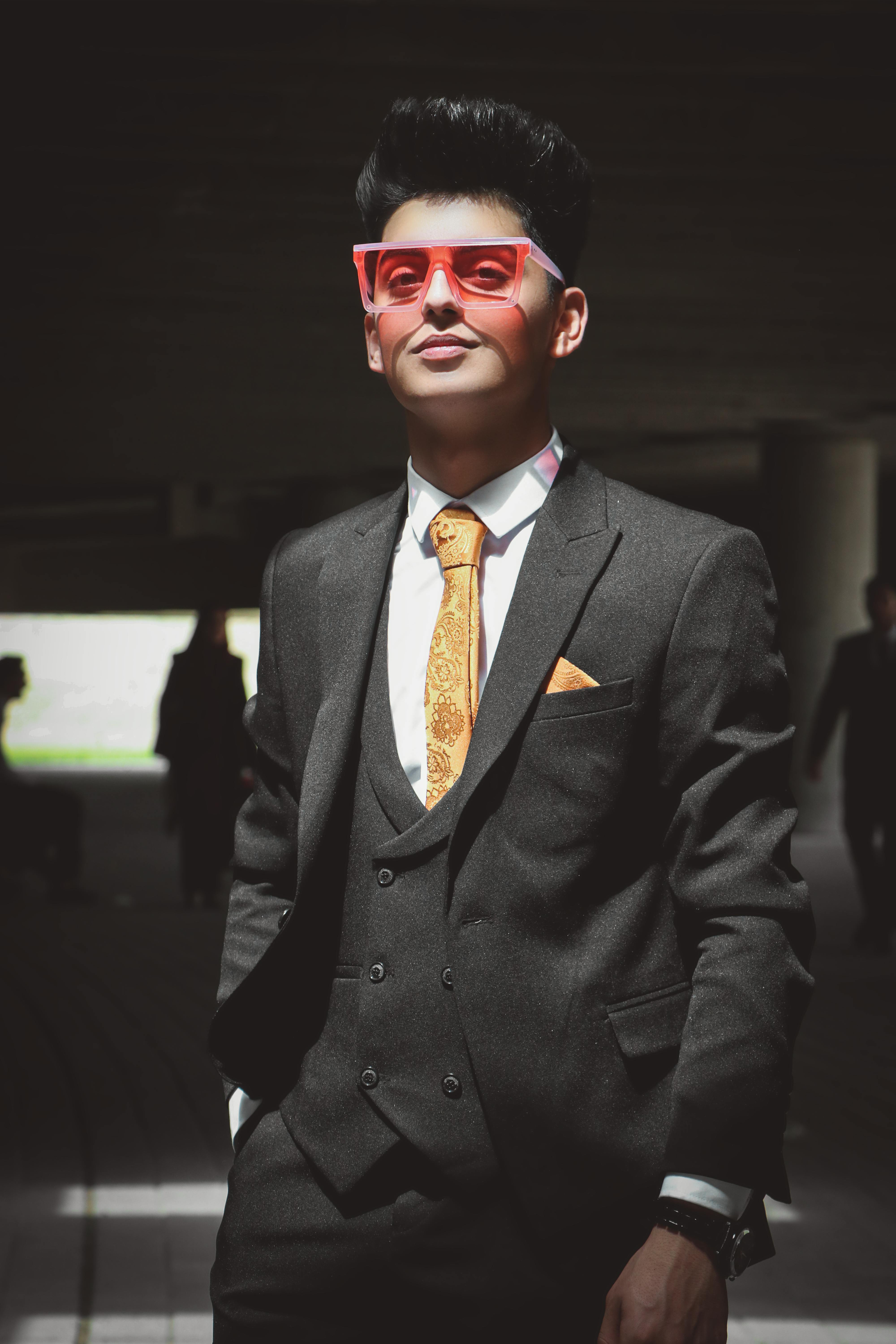 Handsome Man in Black Suit Standing while Looking at Camera · Free Stock  Photo