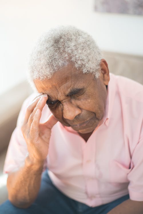 An Emotional Elderly Man Crying