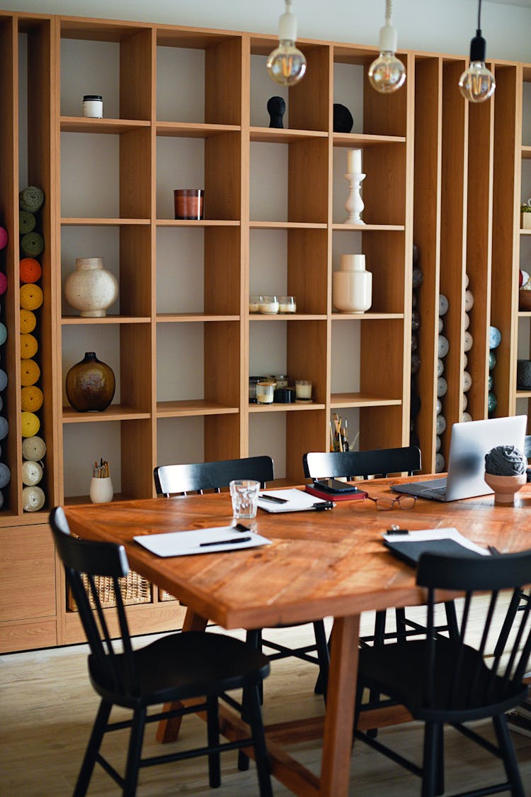 Brown Wooden Table With Chairs