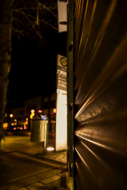 Free stock photo of bus stop, main street, night city Stock Photo