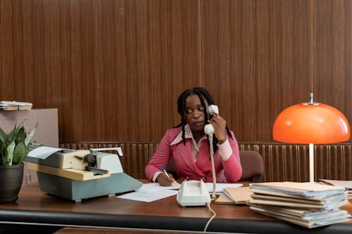Free A Businesswoman in a Phone Call Stock Photo