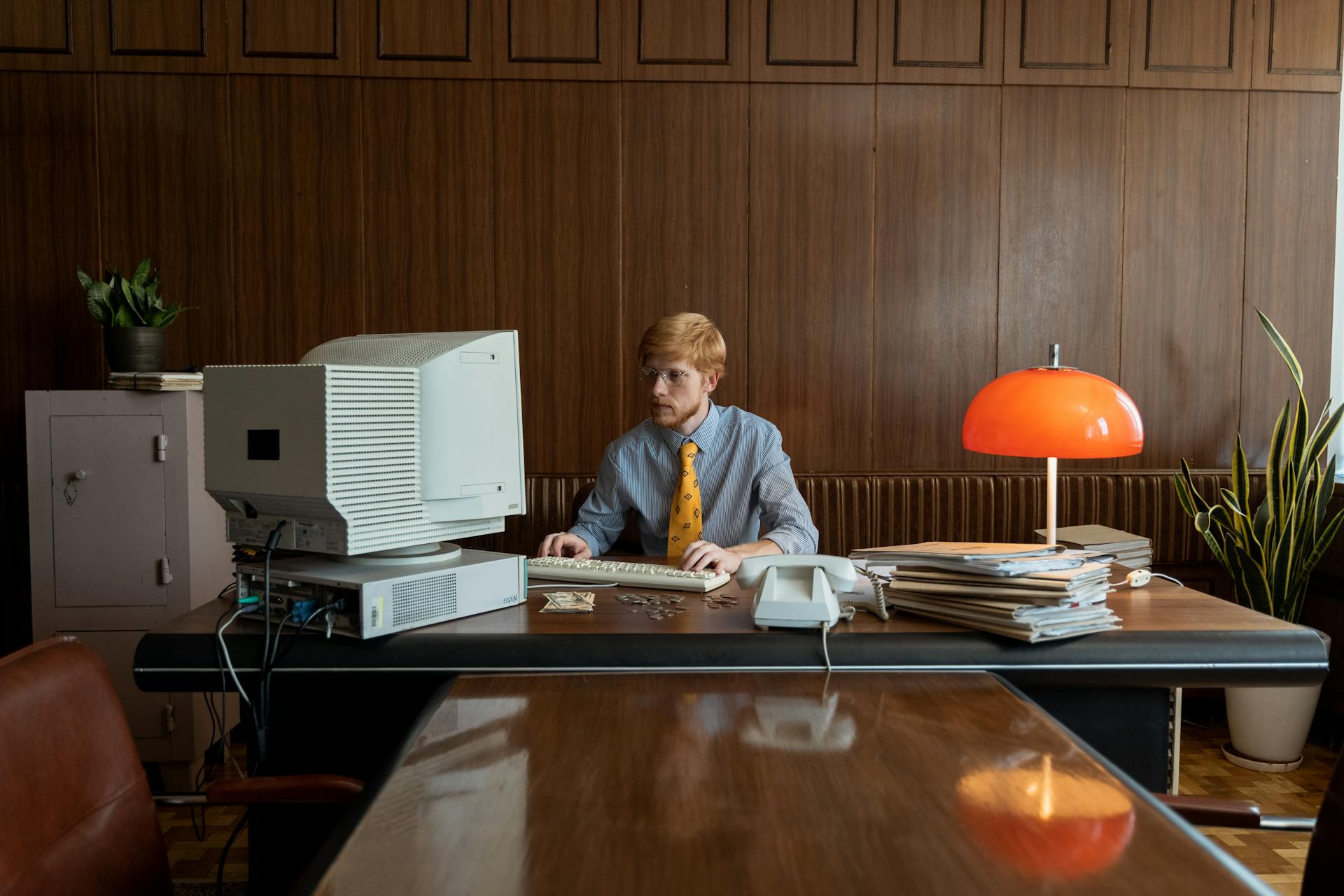 Man Using a Computer