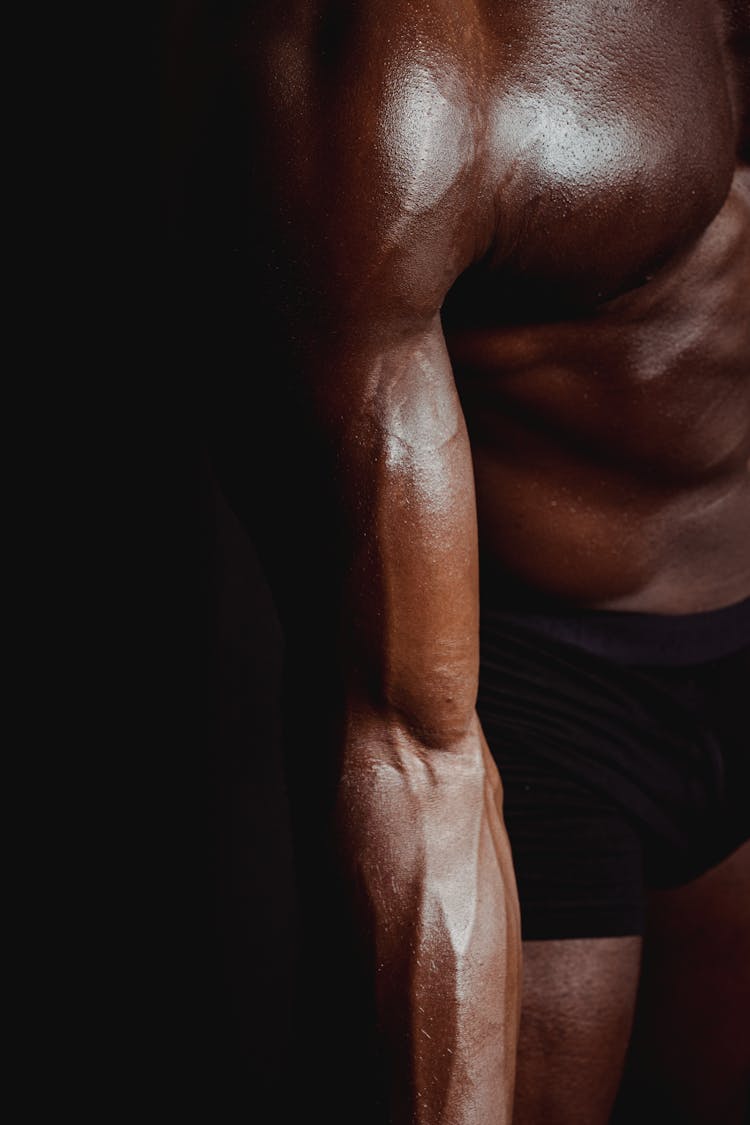 Close Up Shot Of A Man Bicep