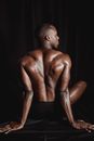 Topless Man in Black Bottoms