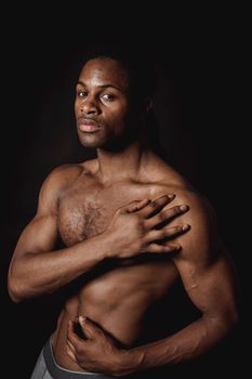 Topless Man With Black Background