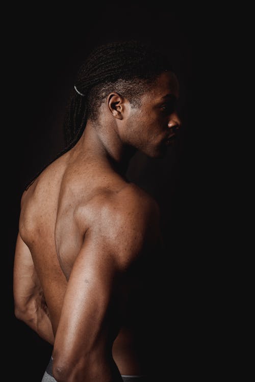 Free Topless Man With Black Background Stock Photo
