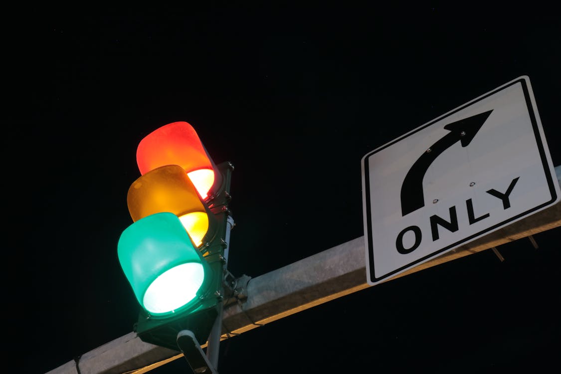 Free stock photo of downtown, green light, night