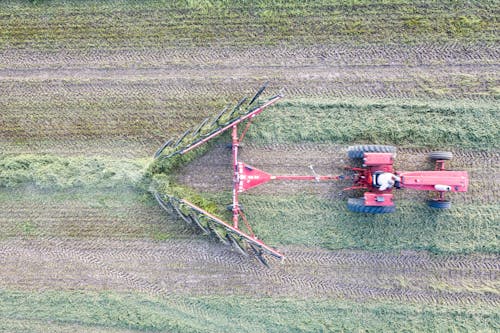 俯視圖, 农场工作, 干草耙 的 免费素材图片