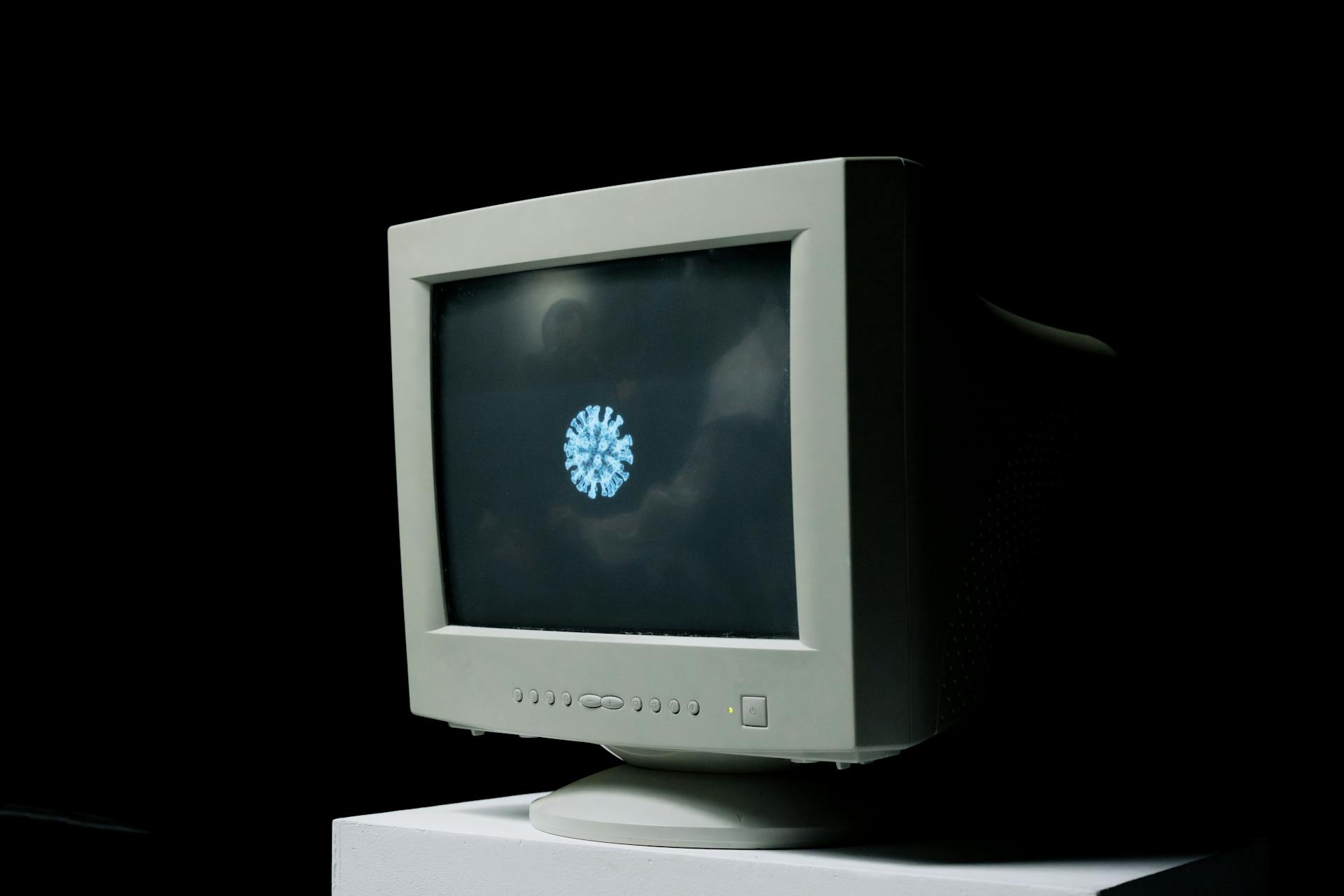 Virus Logo on a Computer Screen