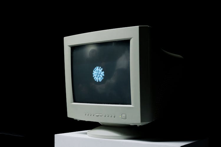 Virus Logo On A Computer Screen