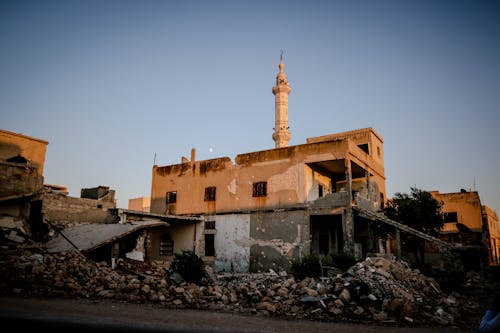 Free An Abandoned Building in Idlib, Syria Stock Photo