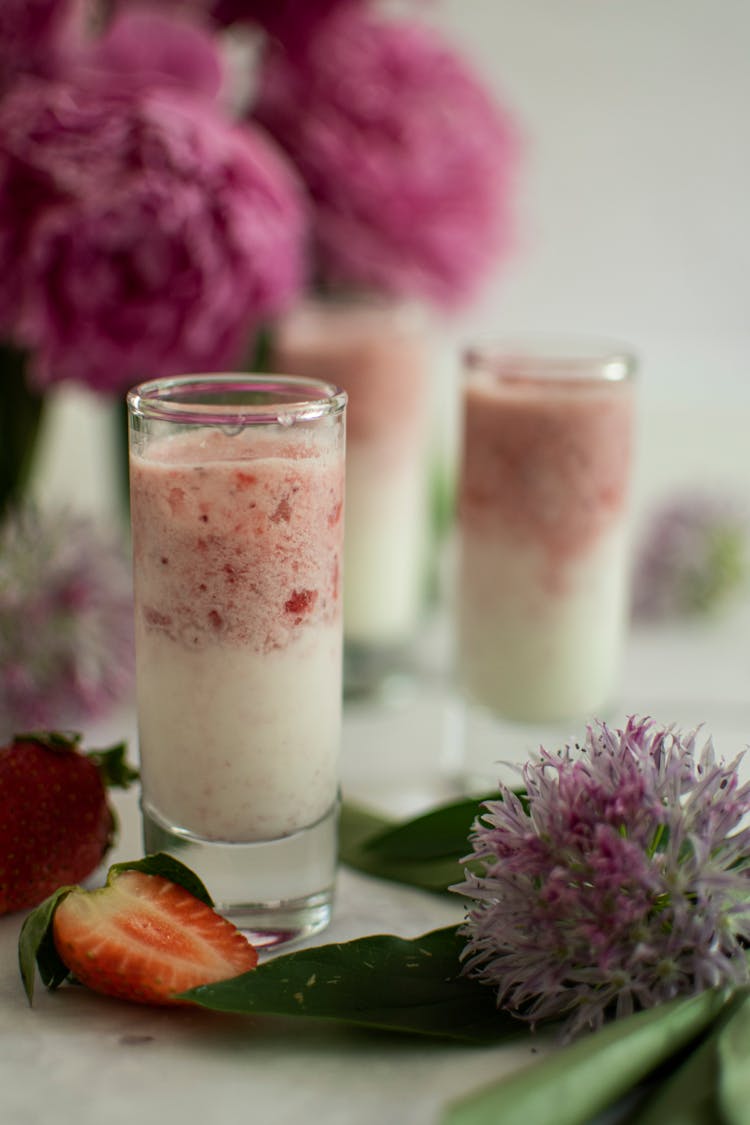 A Strawberry Shake In A Glass