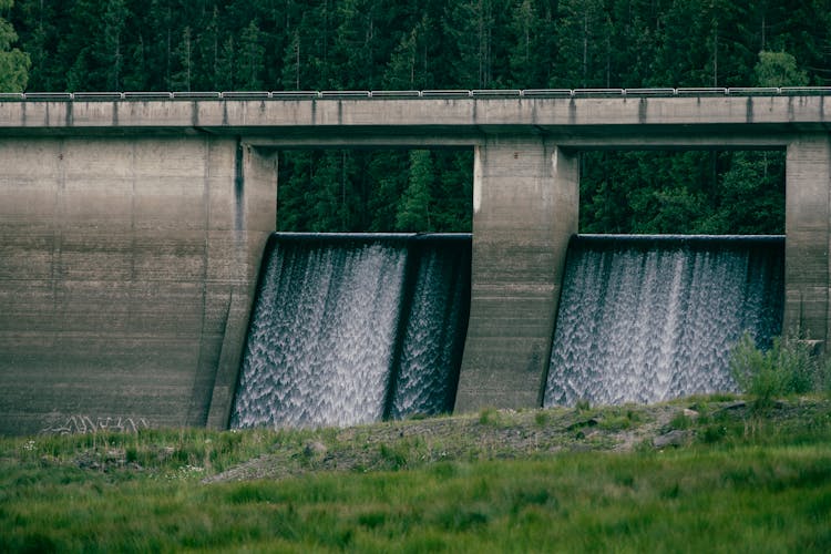 Water Flowing From A Dam