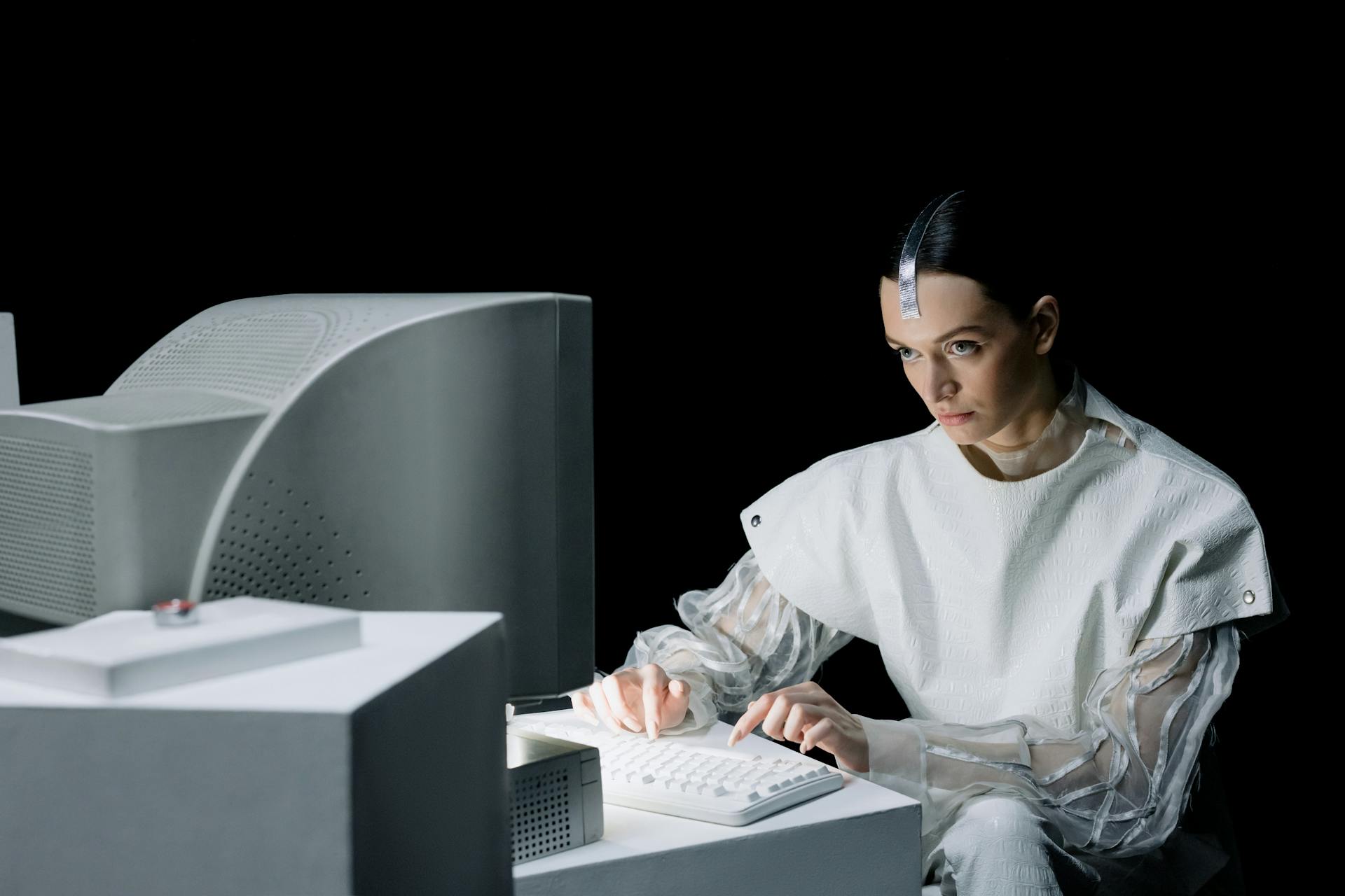 Woman Using a Computer