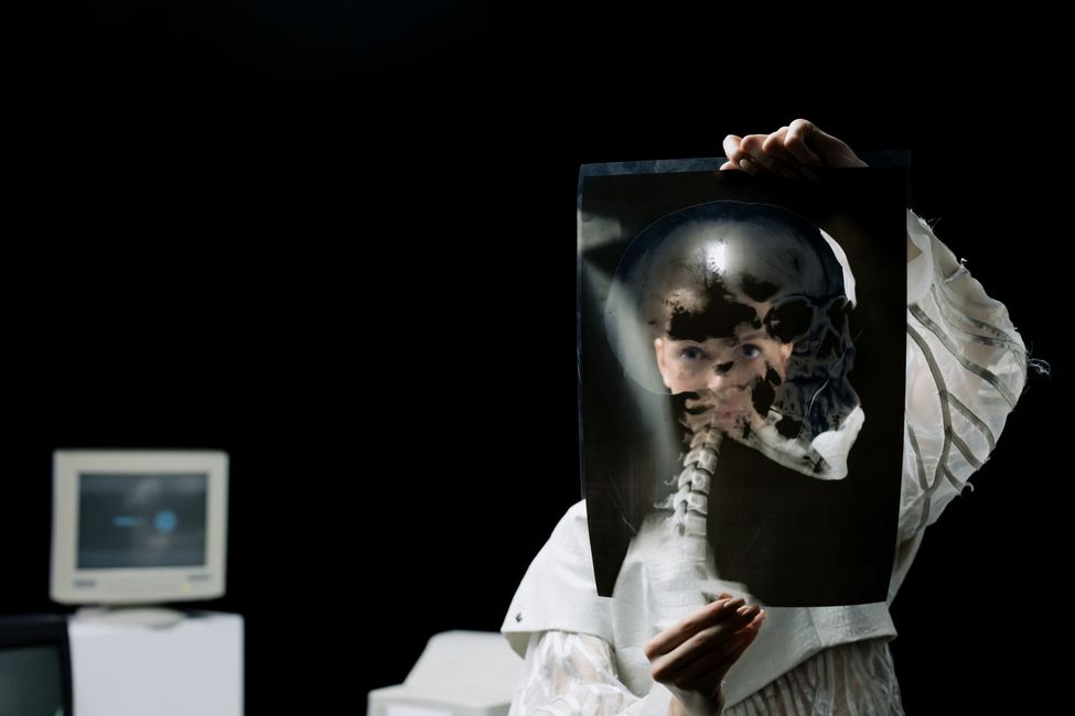 scientist examining brain scan