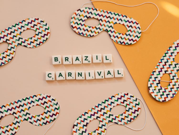 Photograph Of Scrabble Tiles Forming Brazil Carnival