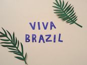 A Pre Designed Viva Brazil Template Designed with Paper Leaves