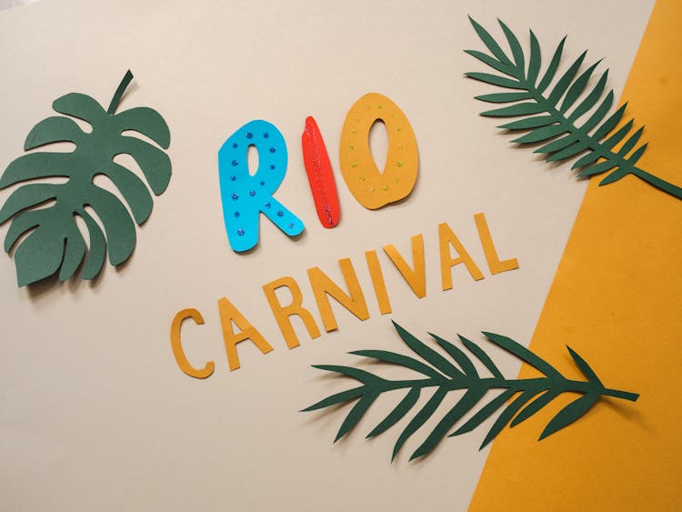 A Pre Designed Rio Carnival Template Designed With Paper Leaves