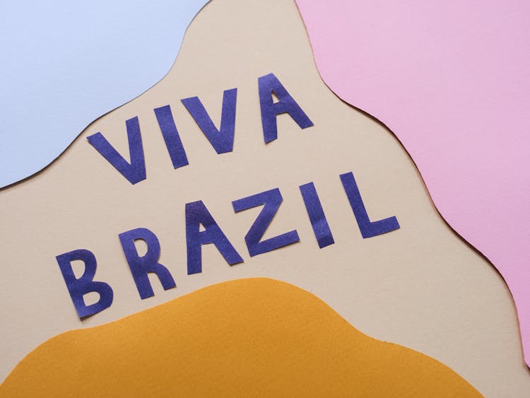 Viva Brazil Design Template Made Of Colored Paper Cut Outs