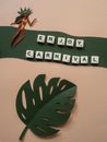 Scrabble Tiles on the Color Paper Cutouts