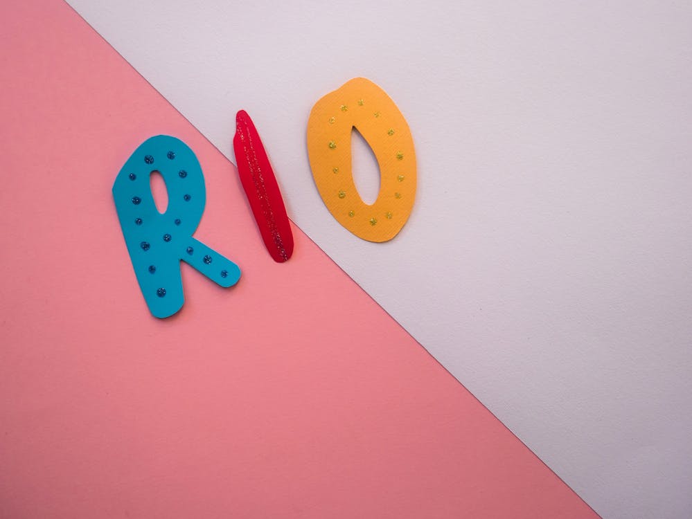 Colorful Letter Cut Outs on a Surface