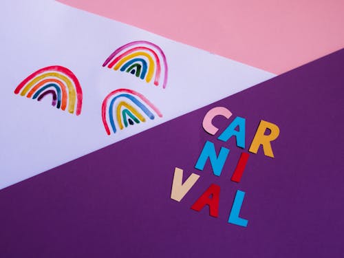 Colorful Paintings Beside Colorful Letter Cut Outs