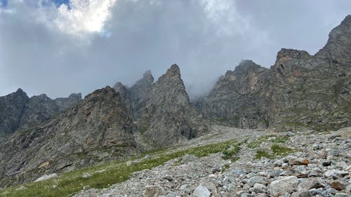 Photo of Rocky Mountain Under Cloudy Sky