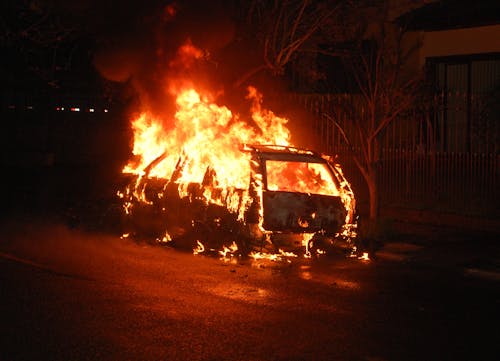 Free Photograph of a Burning Car Stock Photo