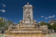 The Fontaine Saint-Sulpice with the Statue of Auguste Fauginet in Paris, France